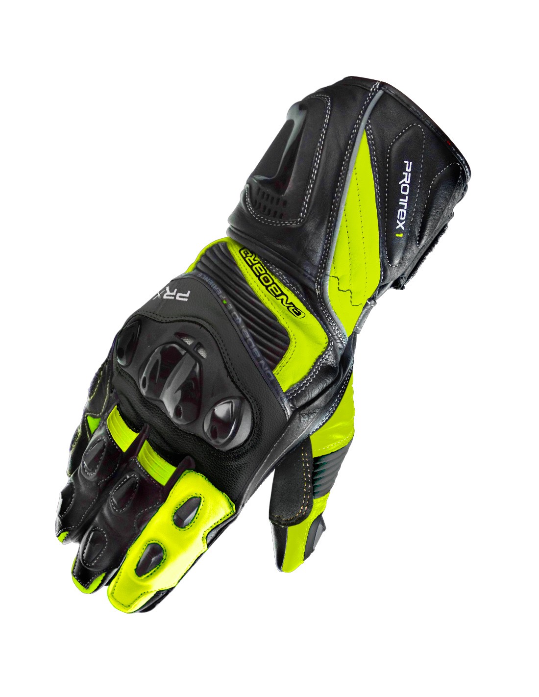 y testados guantes homologados On Board PRX1 negro y fluor