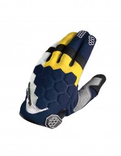 Guantes Motocross MX-3 de On Board en color Azul / Amarillo / Blanco