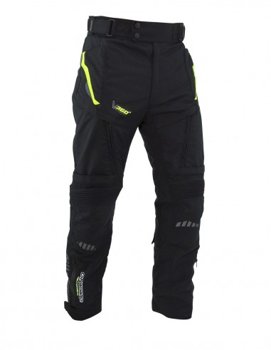 Pantalon moto con protecciones STONE 4S Negro/Fluor