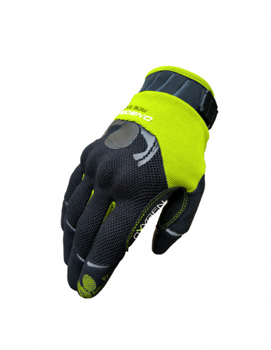 OXYGEN summer gloves Black, Fluo Yellow