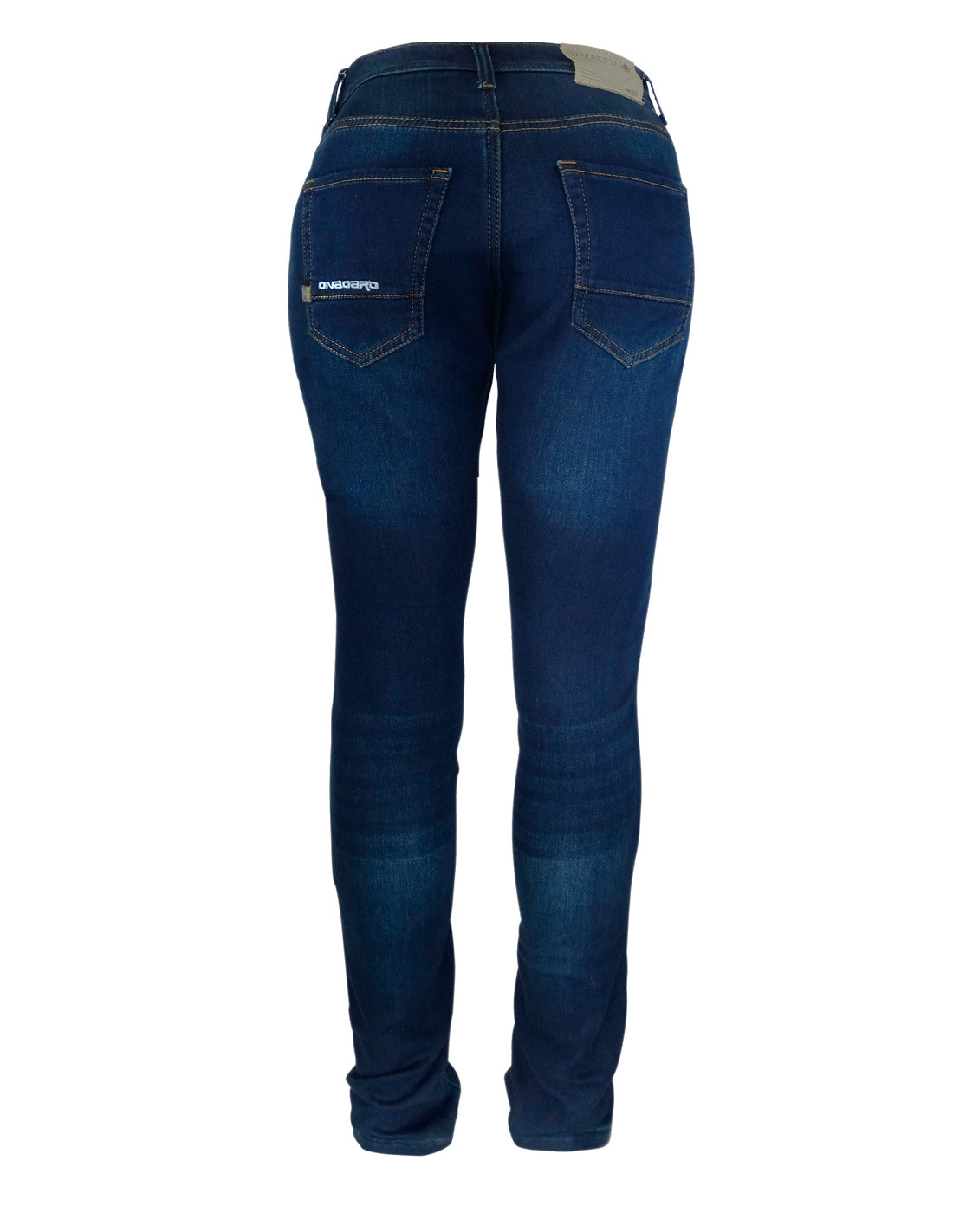 Pantalón tejano moto con kevlar para mujer. ON BOARD 02 azul