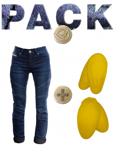 Pack Blue Jeans CONCEPT Lady with Kevlar and protection homologated