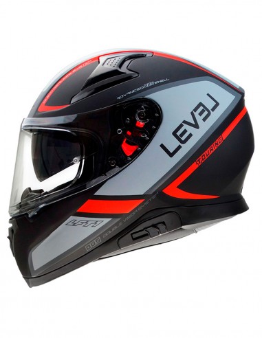 LEVEL helmet LFT1 TOURING D.Visor Matt Bk /Red
